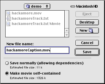 Save file as self-contained file